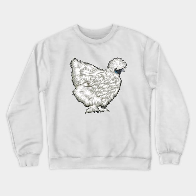 Silkie Chicken Crewneck Sweatshirt by Modern Medieval Design